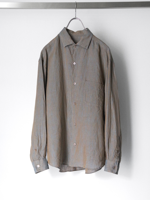 URU "ITALIAN COLLAR L/S SHIRTS B" - BROWN