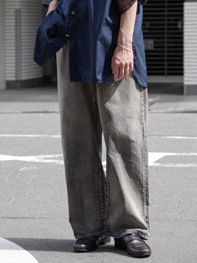 ANCELLM "#01 MIDTAPERED 5P DENIM PANTS" - BLACK