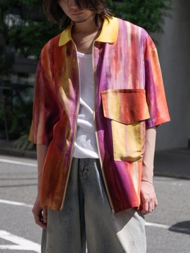 CUINIIE "HALF-SLEEVE ZIP-UP SHIRT" - Multi