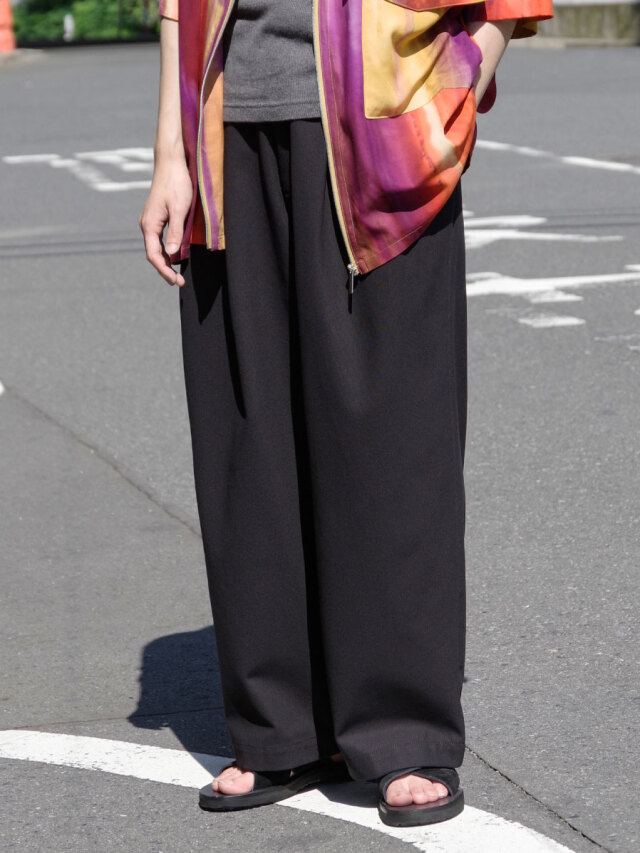 my beautiful landlet "HIGH-TWIST TWILL TUCK WIDE PANTS" - BLACK