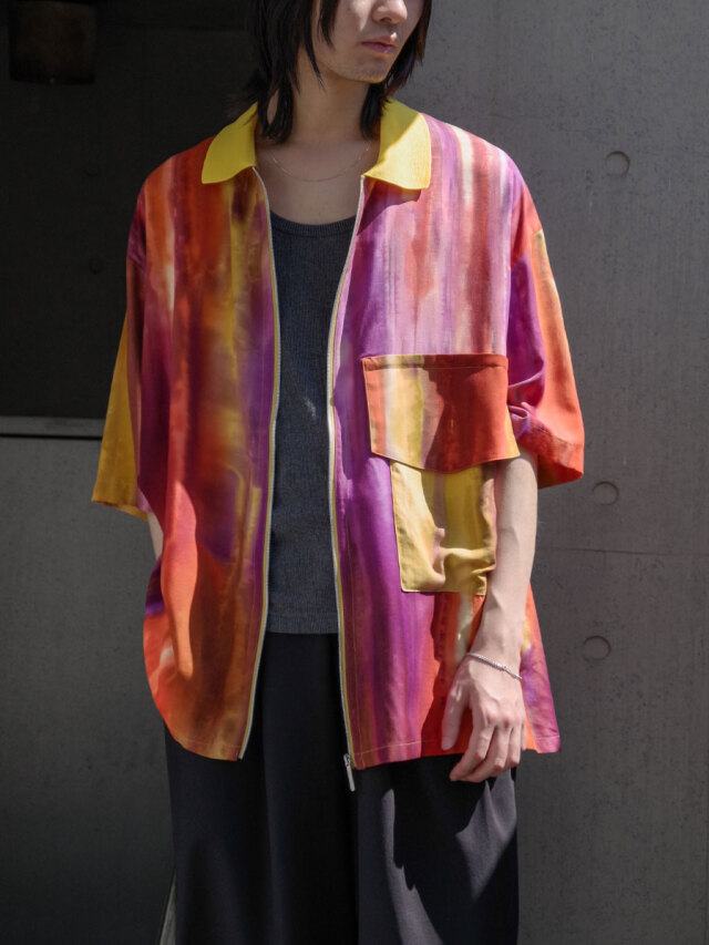 CUINIIE "HALF-SLEEVE ZIP-UP SHIRT" - Multi