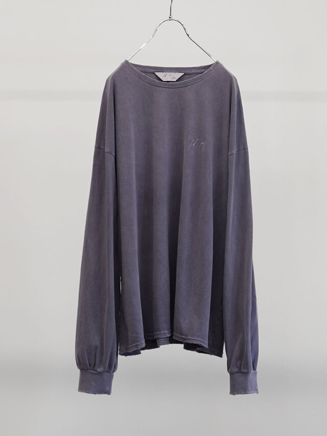 ANCELLM "EMBROIDERY DYED LS T-SHIRT" - PURPLE