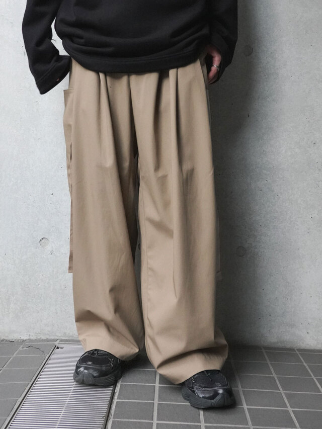 ALMOSTBLACK "WOVEN 6POCKET PANTS" - BEIGE
