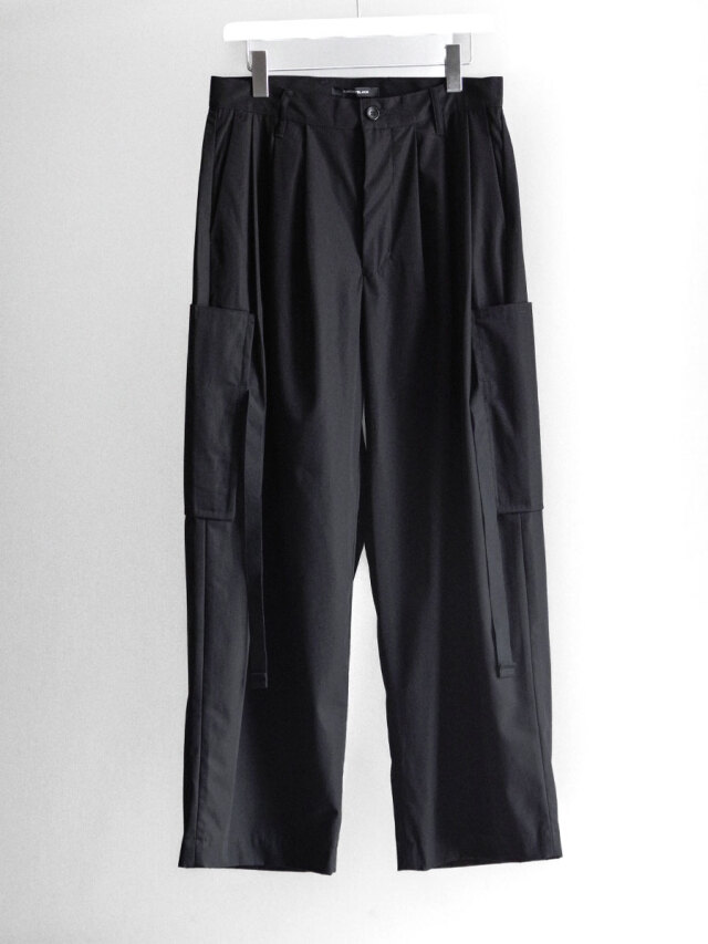ALMOSTBLACK "WOVEN 6POCKET PANTS" - BLACK