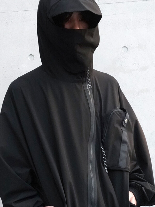 PICTURES ボタニカル柄ワイドブルゾン 黒　FREEクロップド丈ゆったり PICTURES ボタニカル柄ワイドブルゾン 黒 FREEクロップド丈