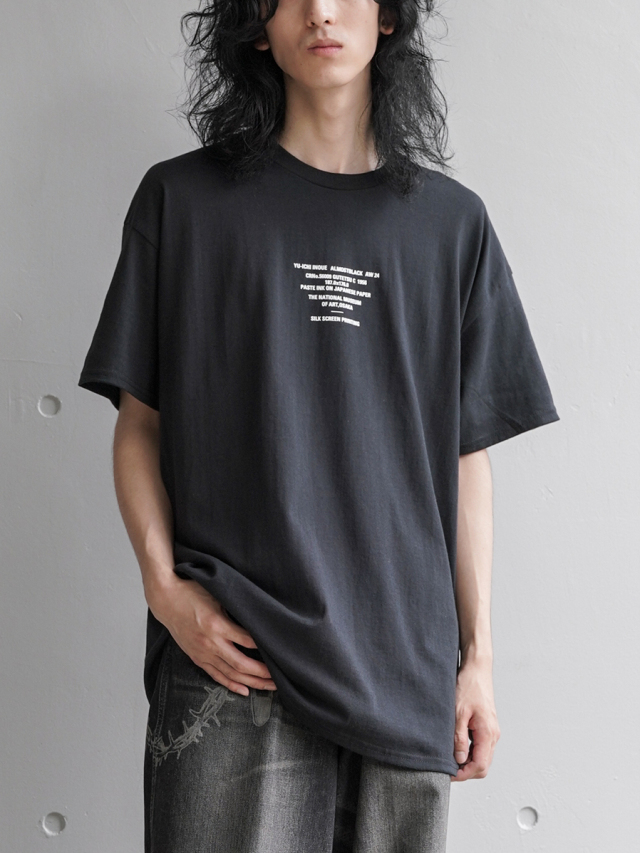ALMOSTBLACK "CREW NECK PRINT T" - BLACK