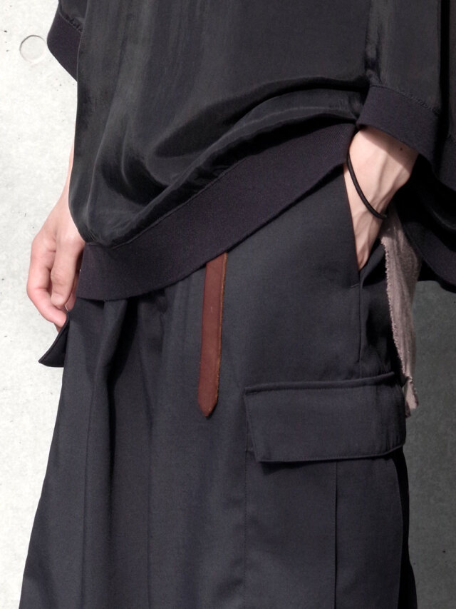 【ALMOSTBLACK/オールモストブラック】SKIRT TROUSERS ALMOSTBLACK(オールモストブラック) - Woven Wide 6pocket Pants