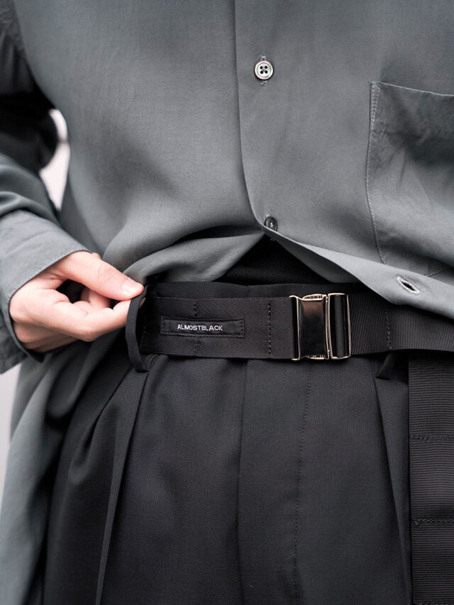 小物 ALMOSTBLACK \"LAYERED MILITARY BELT\" ALMOSTBLACK (オールモストブラック) 