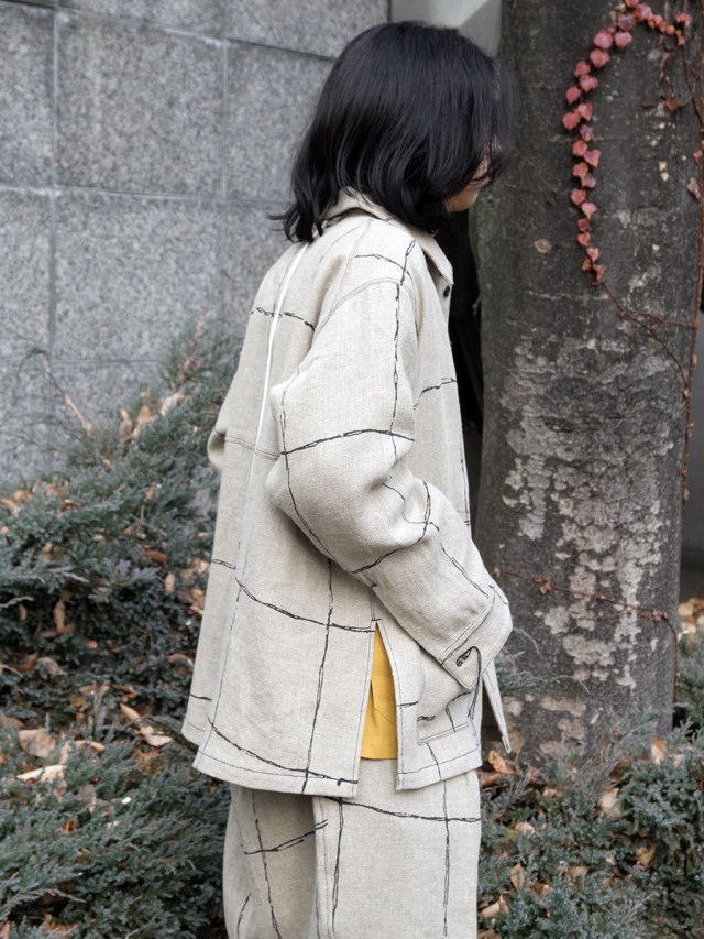 アンセルム ANSELLM チェック柄カバーオール ベージュ 初期物 サイズ1 