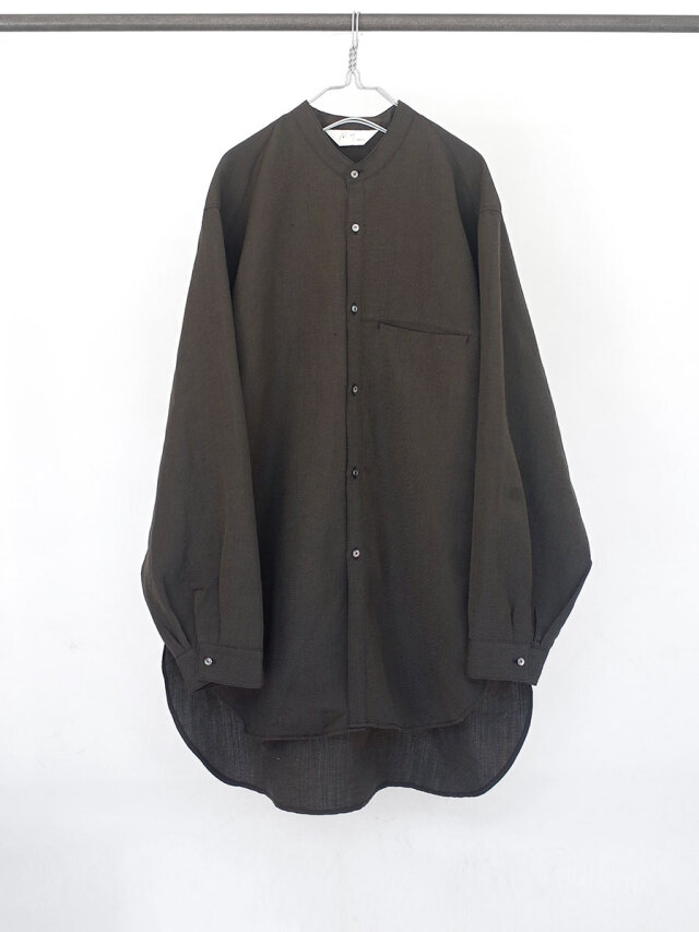 ANCELLM "W/L SLIT LONG SHIRT" - OLIVE