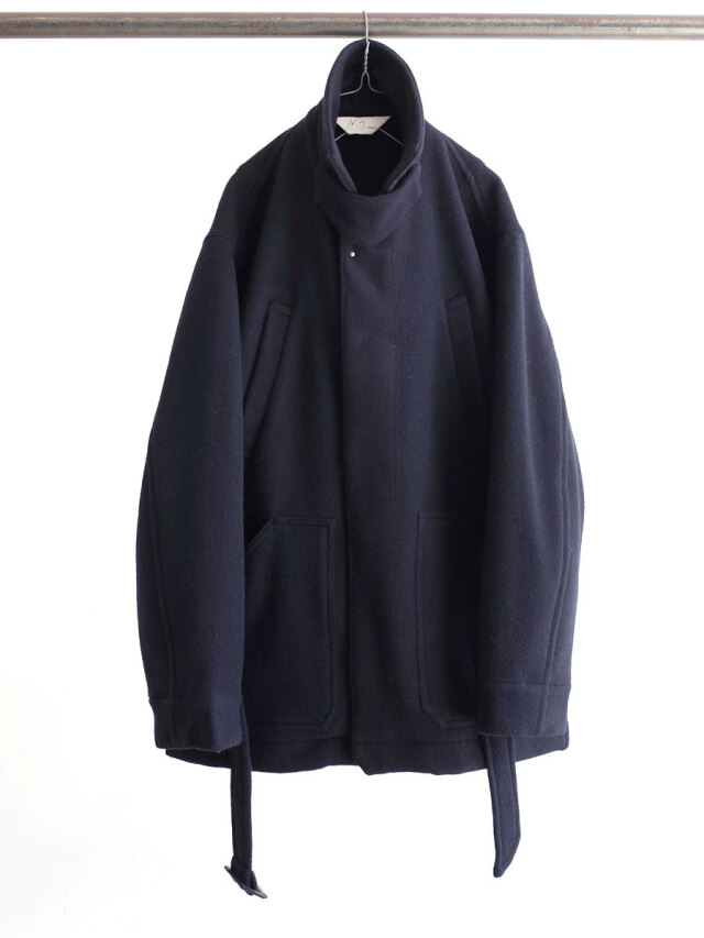 ANCELLM "MELTON HALF LENGTH JACKET" - NAVY