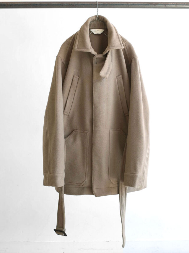 ANCELLM "MELTON HALF LENGTH JACKET" - GREIGE