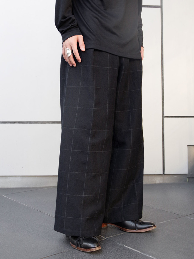 Ancellm WINDOWPANE LONG LENGTH PANTS
