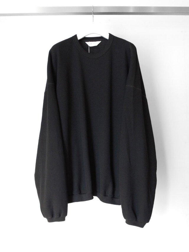 ANCELLM "WAFFLE OVERSIZED LS" - BLACK