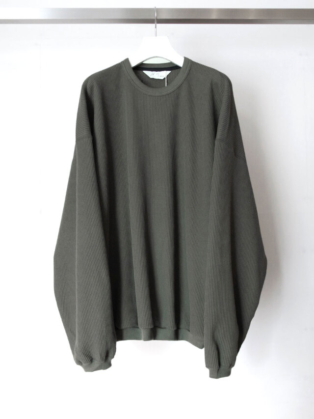 ANCELLM "WAFFLE OVERSIZED LS" - OLIVE