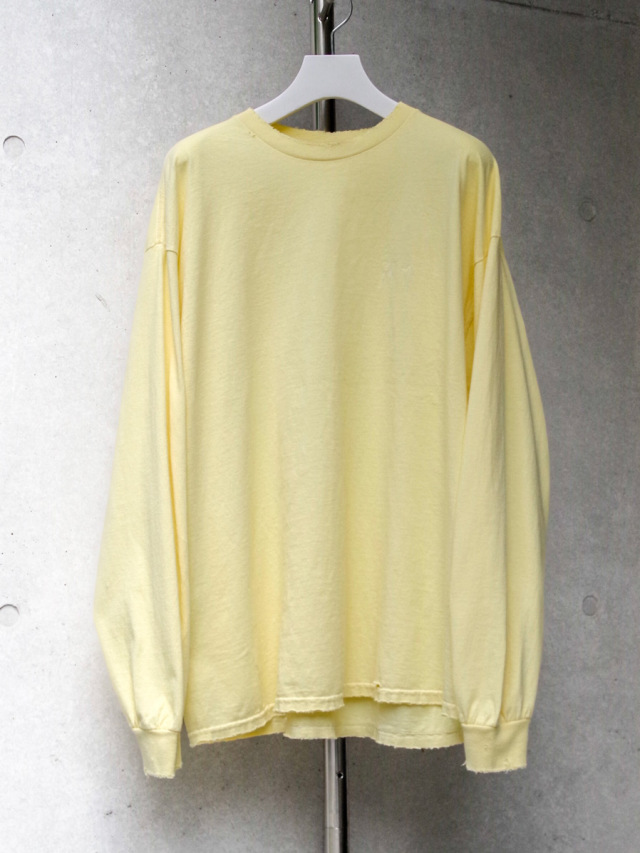 ANCELLM "EMBROIDERY DYED LS T-SHIRT" - YELLOW