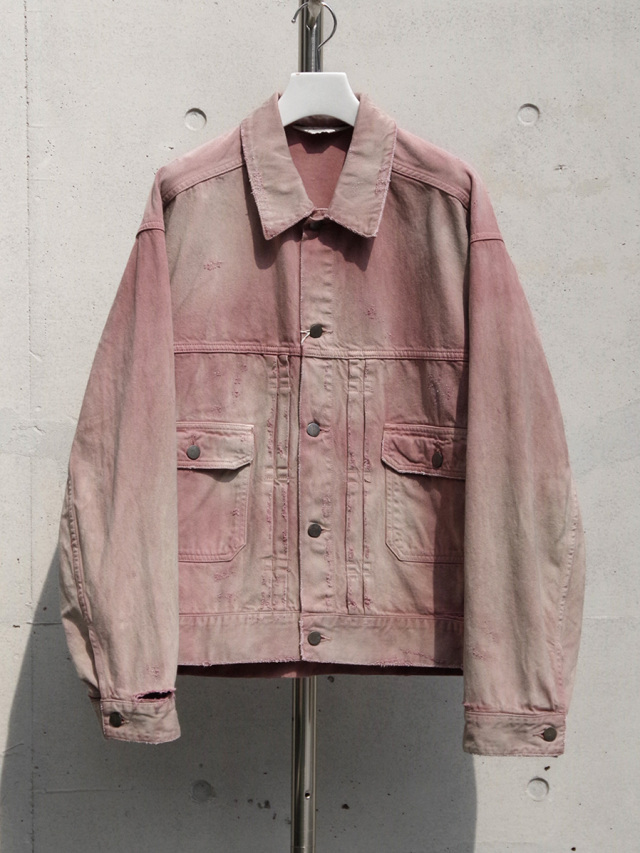 ANCELLM "DAMEGE DENIM JACKET type-2" - D.PINK