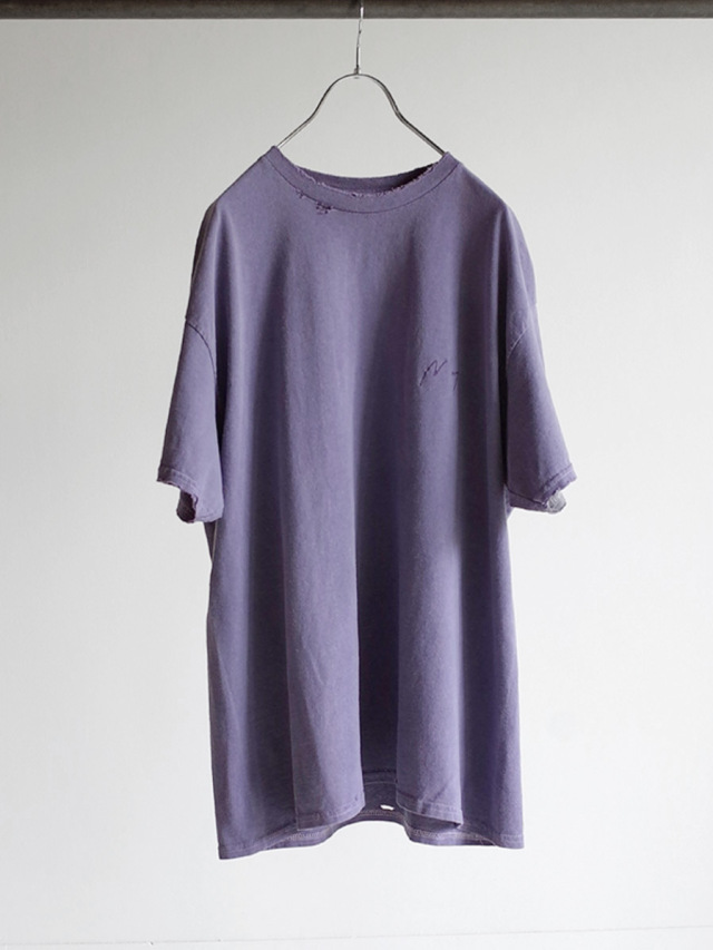 ANCELLM "EMBROIDERY DYED T-SHIRT" - DUSKY PURPLE