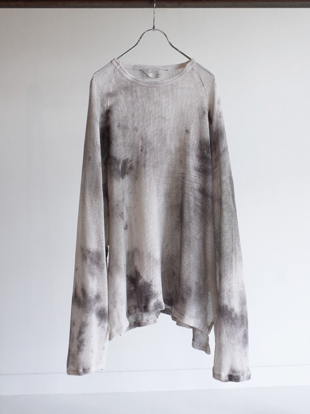 ANCELLM "DYED MESH LS T-SHIRT" - BLACK