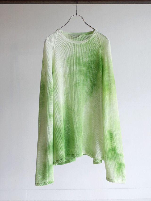 ANCELLM "DYED MESH LS T-SHIRT" - PISTACHIO