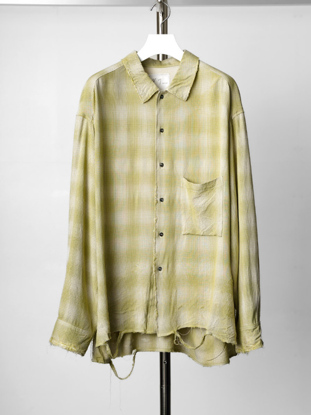 ANCELLM "RAYON CHECK SHIRT" - YELLOW