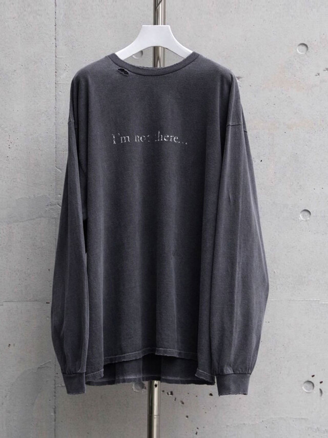 ANCELLM "'I'm not there DYED LS T-SHIRT" - BLACK