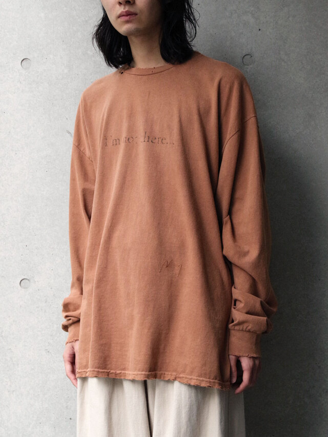 ANCELLM "'I'm not there DYED LS T-SHIRT" - TERRACOTTA