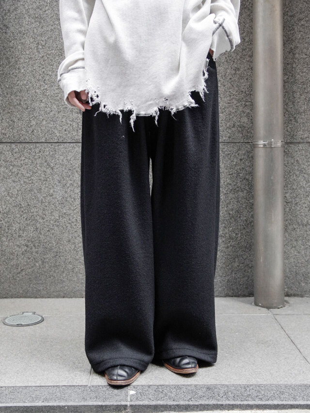 ANCELLM "WOOL WIDE EASY TUCK SLACKS"