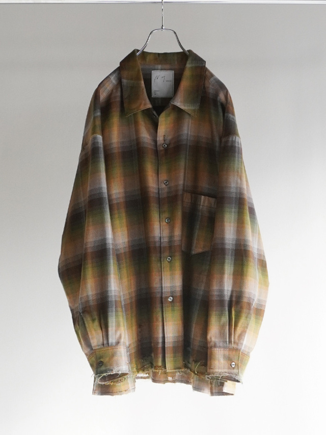 ANCELLM "R/C CHECK CRASH LS SHIRT" - BROWN/GREEN