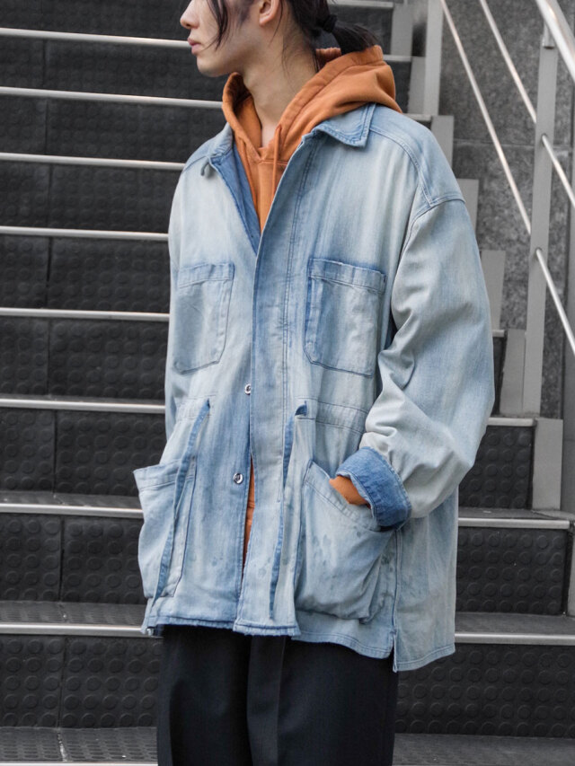 ジャケット・アウター Ancellm AGING DENIM SHIRT JACKET ANCELLM | アンセルム AGING DENIM SHIRT JACKET(BLACK