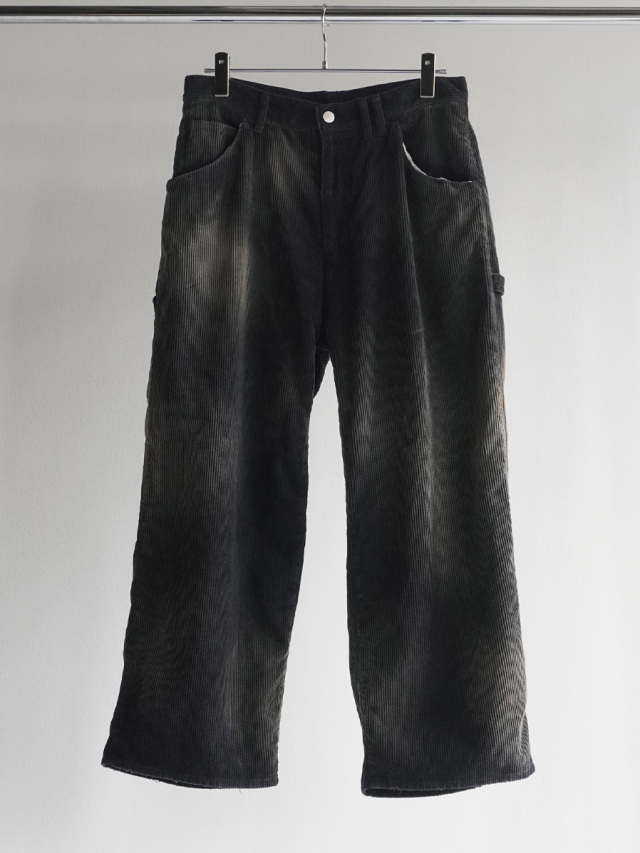 ANCELLM "CORDED VELVETEEN PAINTER PANTS" - BLACK