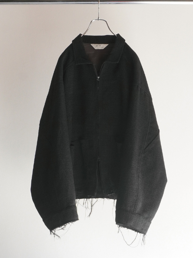 ANCELLM "TWEED ZIP JACKET" - BLACK