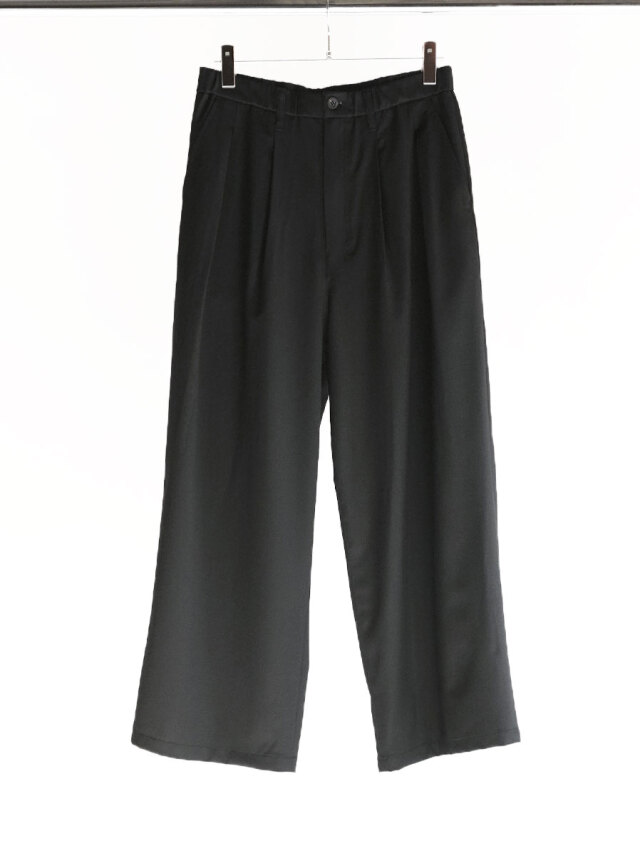 ANCELLM "WIDE EASY TUCK SLACKS" - BLACK