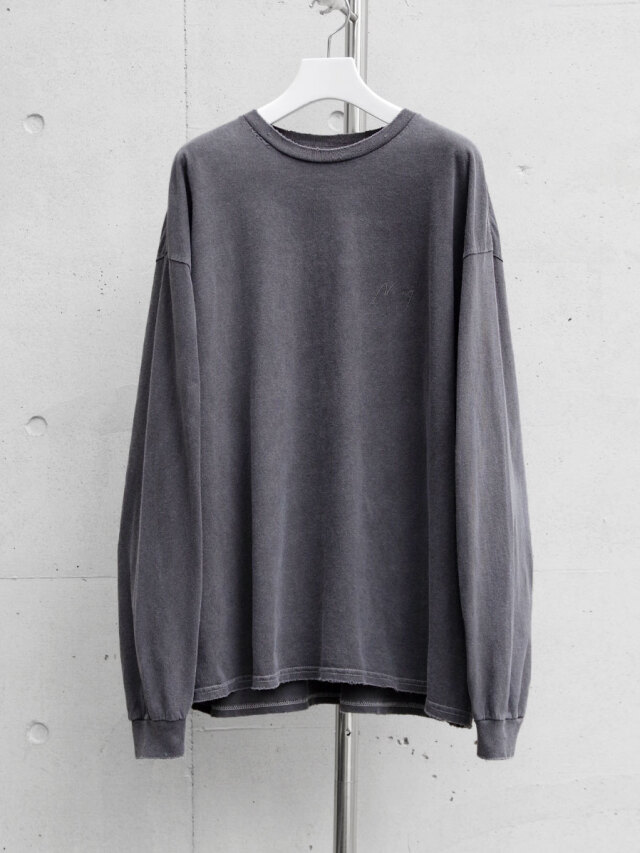 ANCELLM "EMBROIDERY DYED LS T-SHIRT" - BLACK
