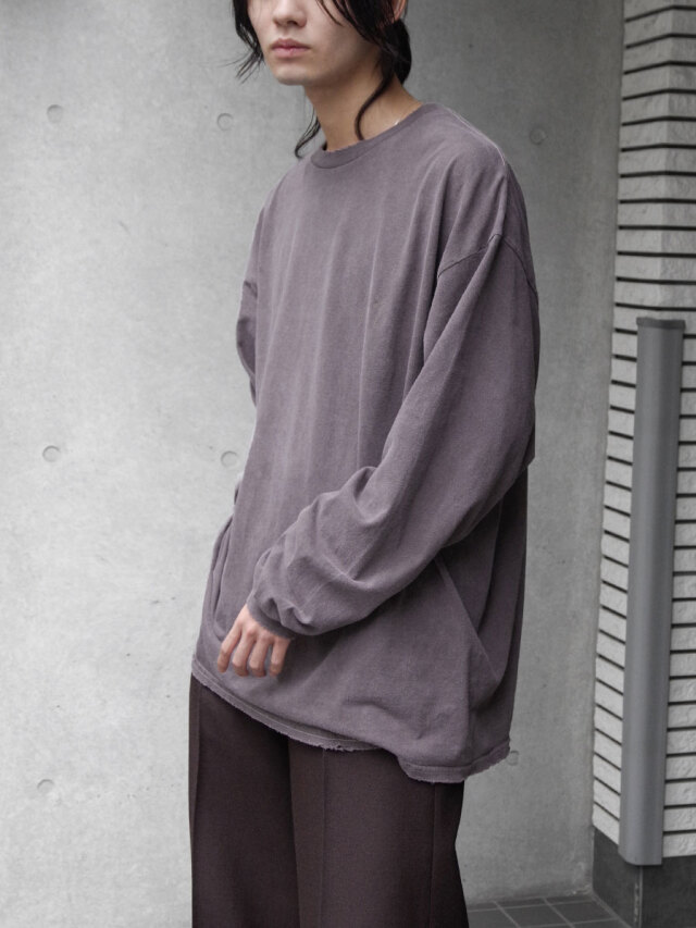トップス ANCELLM EMBROIDERY DYED LS NAVY & BLACK EMBROIDERY DYED LS T-SHIRT | ANCELLM(アンセルム) / トップス