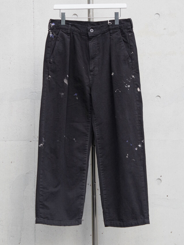 ANCELLM "PAINT CHINO TROUSERS" - BLACK