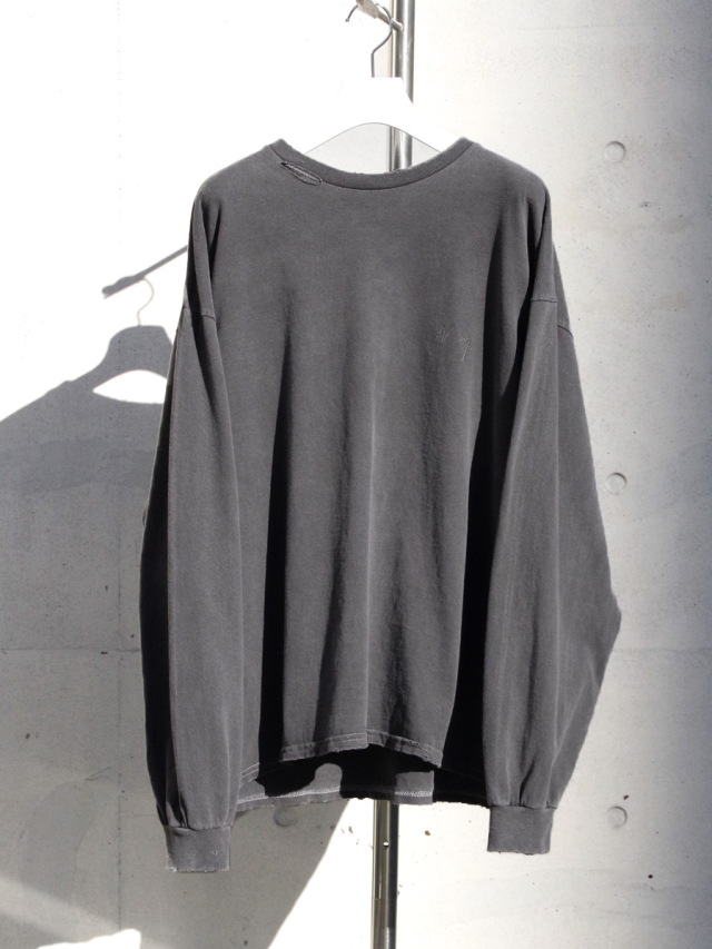 ANCELLM "EMBROIDERY DYED LS T-SHIRT" - BLACK