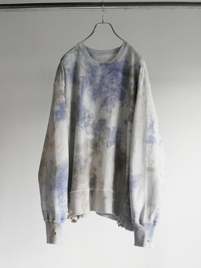 ANCELLM "MARBLING SWEAT SHIRT" - NAVY/BLACK