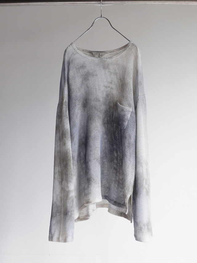 ANCELLM "DYED MESH LS T-SHIRT" - NAVY