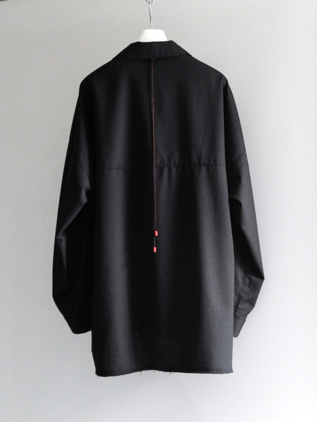 新品 25aw アンセルム ウール ロング シャツ 1 スキッパー ANCELLM - SKIPPER LONG SHIRT/BEIGE | NapsNote