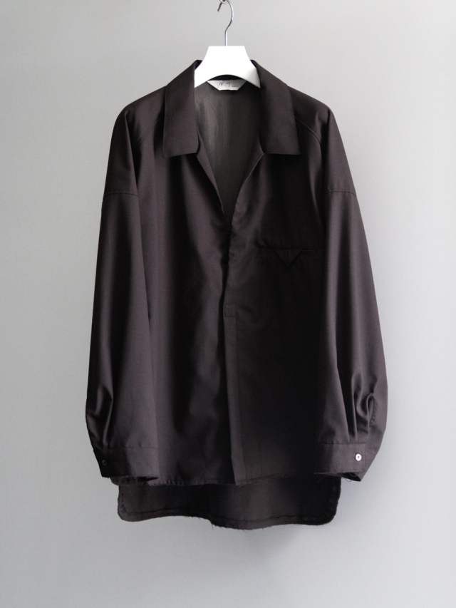 ANCELLM "WASH WOOL LONG SHIRT" - BROWN