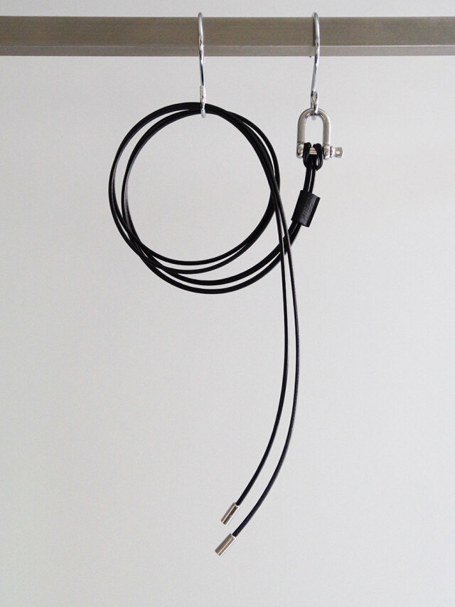 ANCELLM "LEATHER ROPE BELT" - BLACK