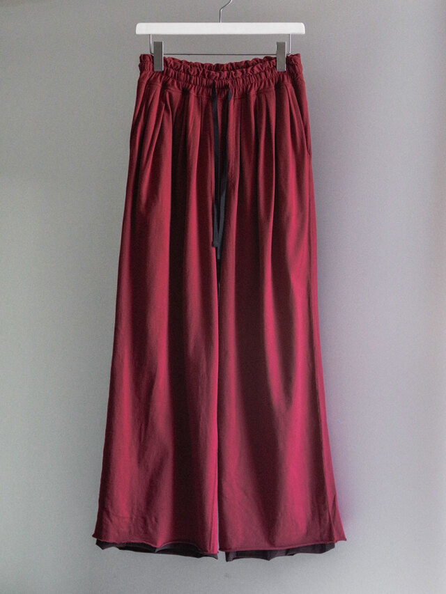 ANCELLM "DRAPE WIDE EASY CUT SLACKS" - RED