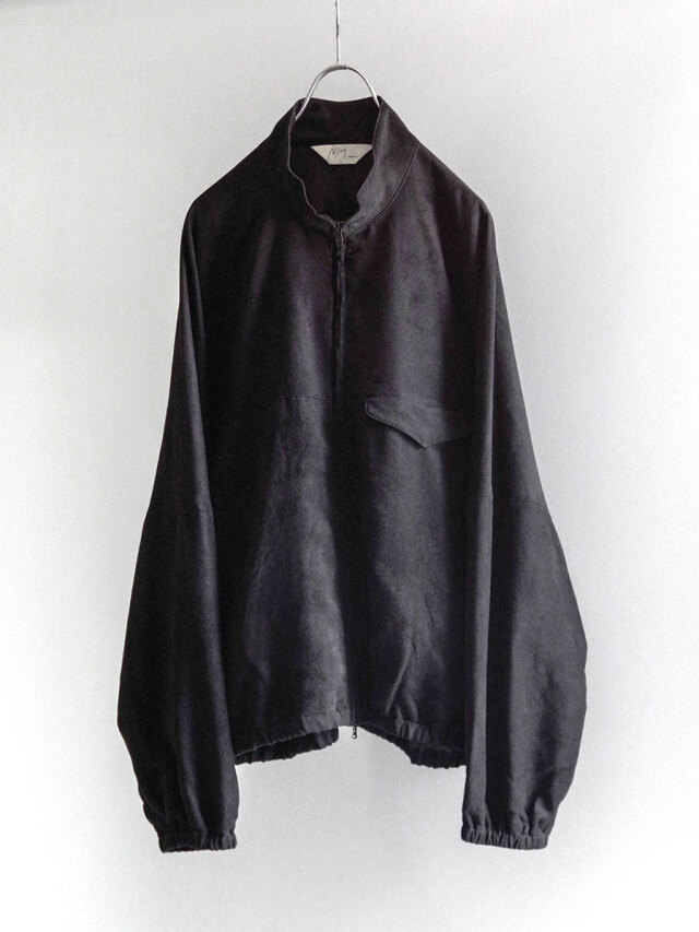 ANCELLM "VEAGAN SUEDE KIMONO BLOUSON" - BLACK
