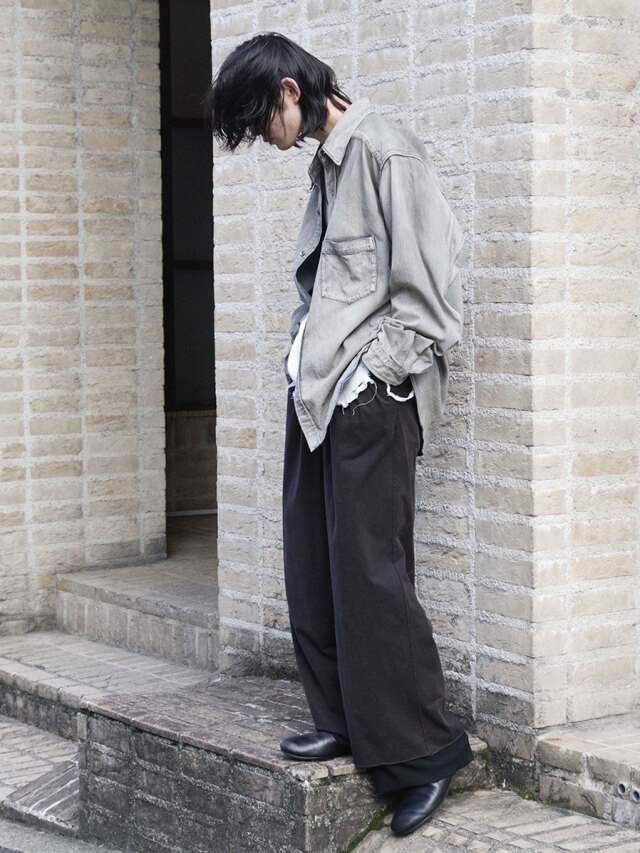 新品 25aw アンセルム デニム ドレス シャツ 1 2025AW】 ANCELLM 