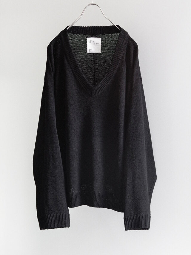 ancellm 25SS新作ニット アンセルム CUT LS KNIT ANCELLM - SHORT LENGTH KNIT/BLACK | NapsNote