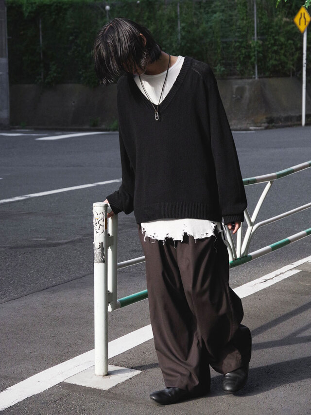 トップス ANCELLM DAMAGE WAFFLE CREW LS T-SHIRT 2025AW】 ANCELLM (アンセルム) 