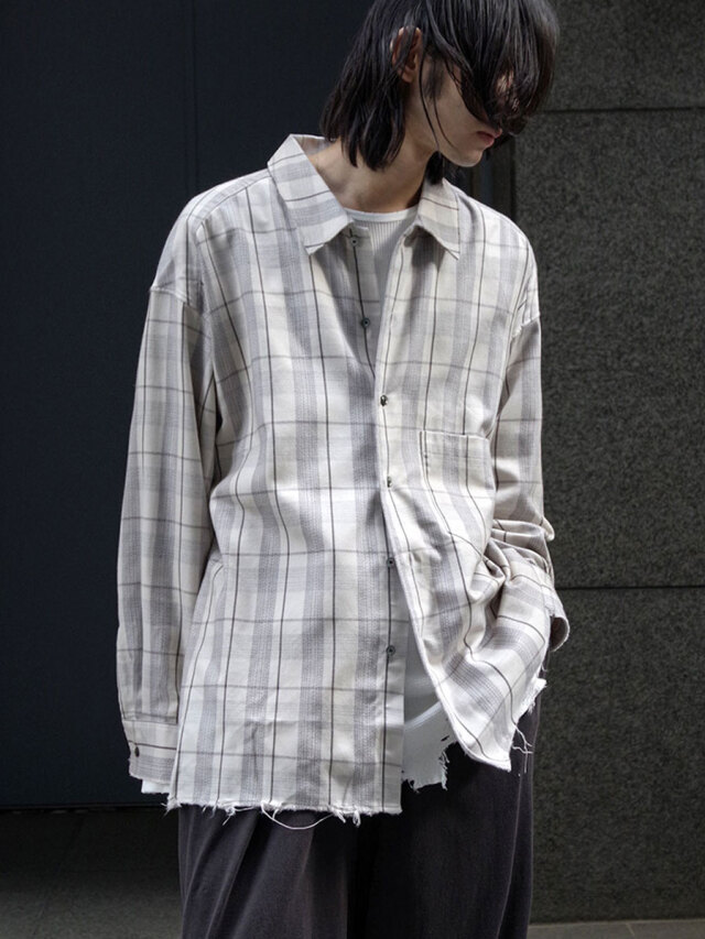 ANCELLM "C/R CHECK SHIRT" - GRAY