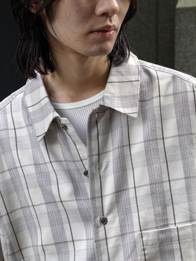 25AW ANCELLM C/R CHECK SHIRT(GRAY) サイズ2 C/R CHECK SHIRT(GRAY) – ANCELLM