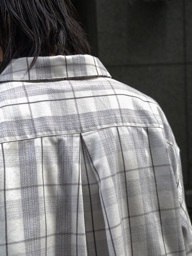 即完売 25aw 新品 アンセルム ANCELLM チェックシャツ GRAY 1 ANCELLM／アンセルム／DAMAGED FLANNEL CHECK SHIRT | ガーデン